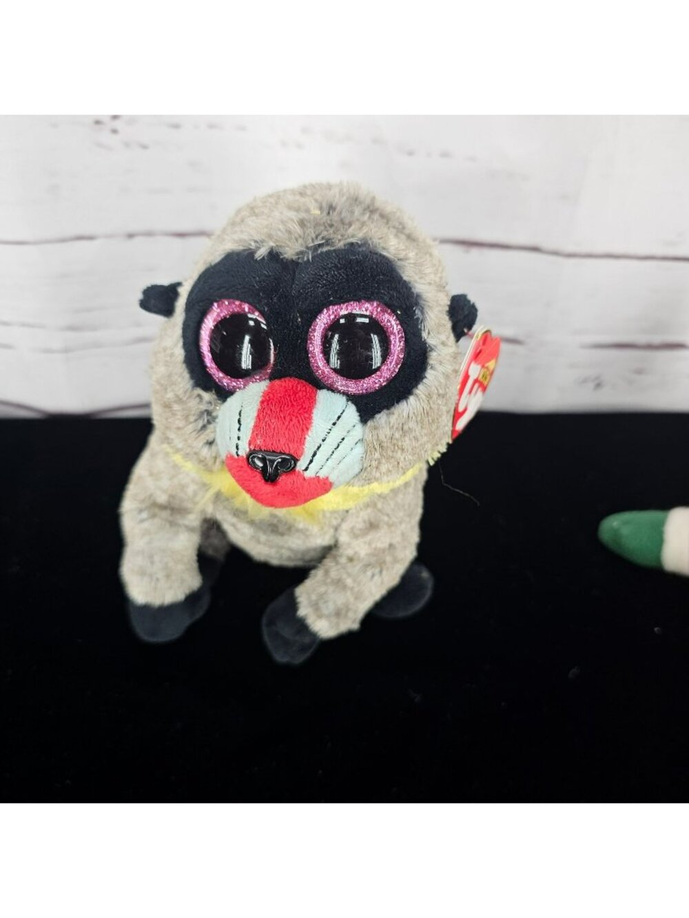 Ty Beanie Boos Wasabi Monkey Plush Toy With Pink Glitter Eyes 6" Stuffed Animal